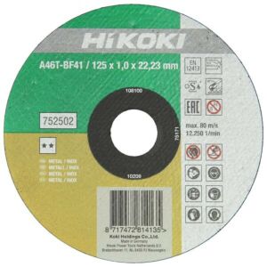 Hikoki doorslijpschijf 125 x 1 x 22,23 mm voor inox