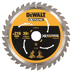 DeWalt cirkelzaagblad extreme runtime CZB 216x30mm 36T