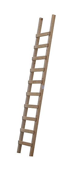 houten ladder enkel 10 / 3,00m